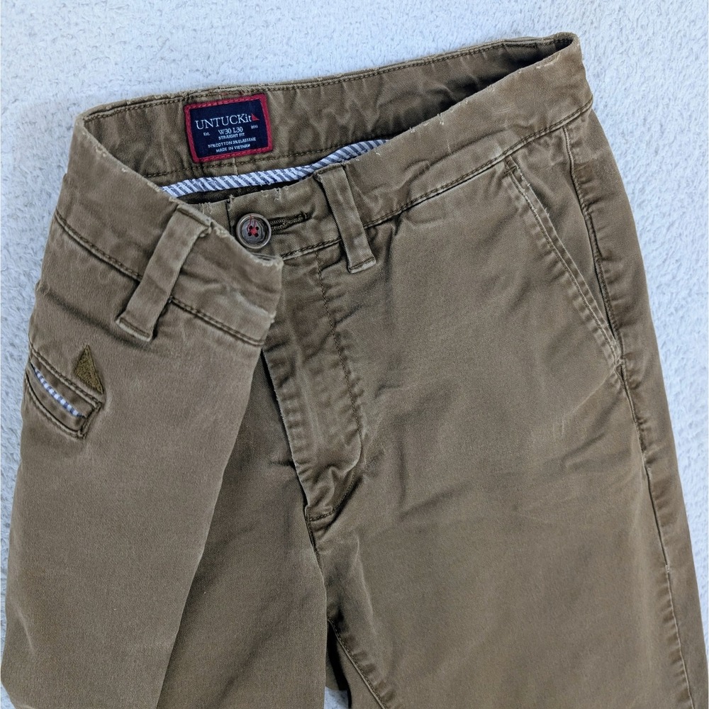 UNTUCKit Pants Mens 30x30 Brown St. Clair Straight Fit Chino Stretchy